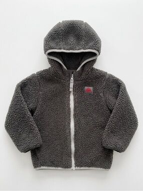 Snozu Toddler 18M Charcoal Grey Hooded Sherpa Fleece Jacket